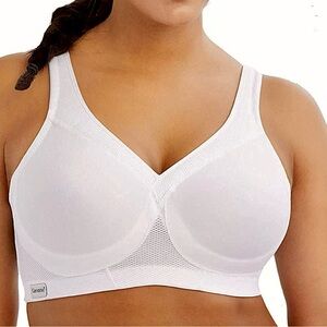 •Glamorise 48J White MagicLift Seamless Hybrid Sport Bra! NEW!